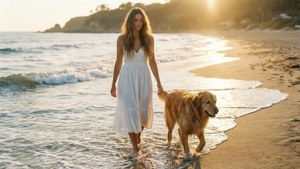 Beach Stroll at Sunset