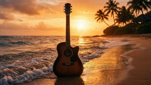 Beach Sunrise Guitar