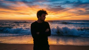 Beach Sunset Contemplation