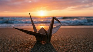 Beach Sunset Crane