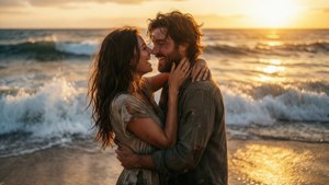 Beach Sunset Embrace