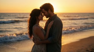 Beach Sunset Embrace