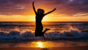 Beach Sunset Jump