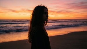 Beach Sunset Silhouette