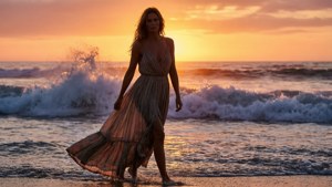 Beach Sunset Silhouette