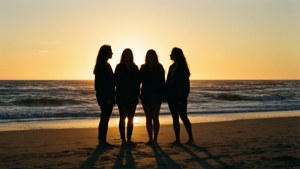 Beach Sunset Silhouettes