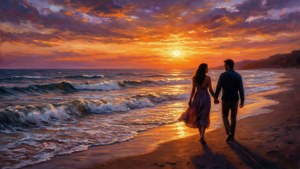 Beach Sunset Stroll