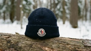 Beanie in Snowy Forest