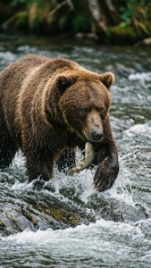 Bear Catching Salmon