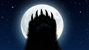 Bear Claw Silhouette Moon