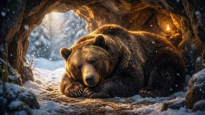 Bear in Winter Cave