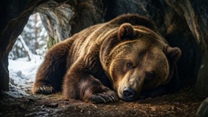 Bear in Winter Den