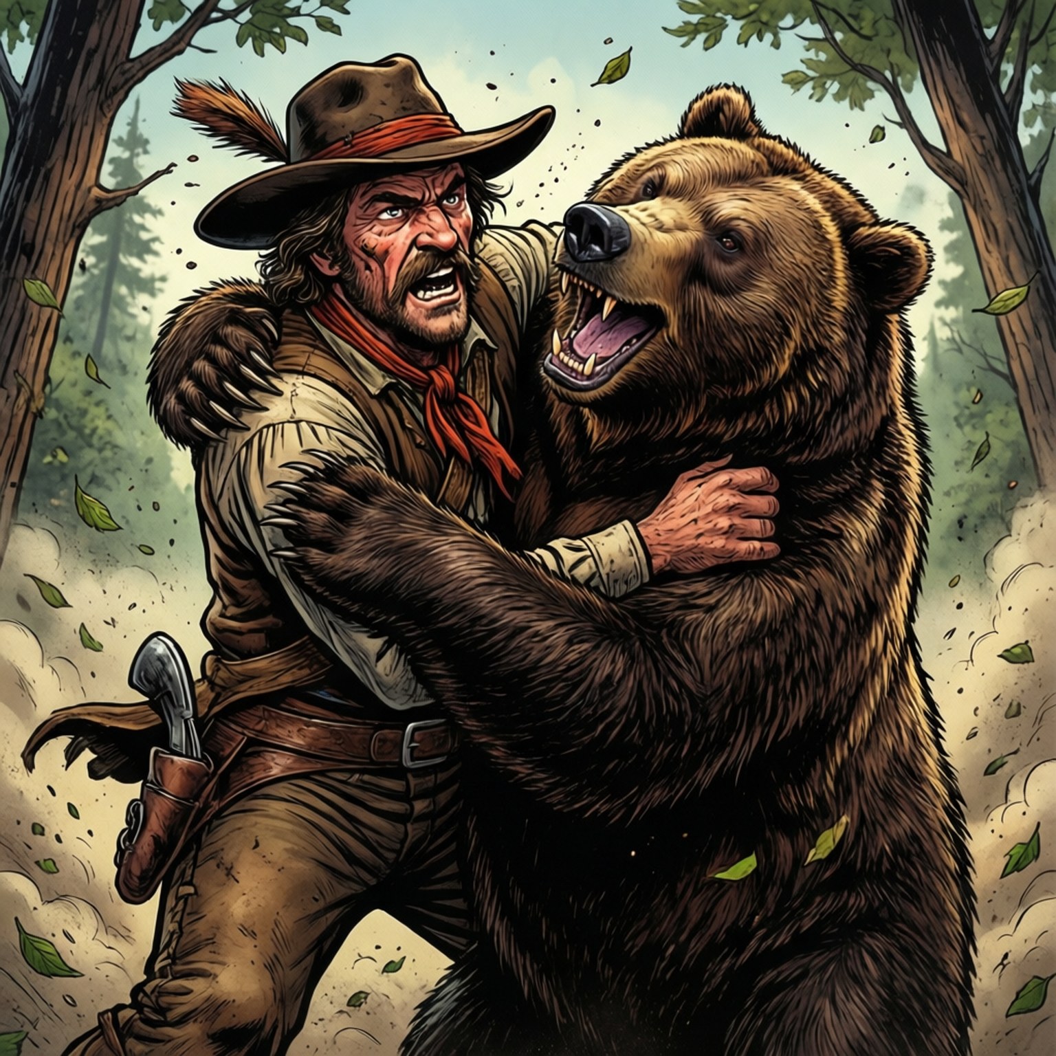 Bear Wrestling by Wallpapers.art Studio