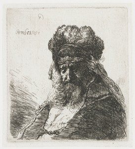 Bearded Old Man in a Fur Cap, with Eyes Closed