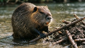 Beaver Building Dam