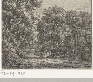 Bebost landschap met boerderij