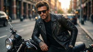 Beckham on His Motorcycle