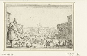 Bedelaar bij de Piazza della Santissima Annunziata te Florence