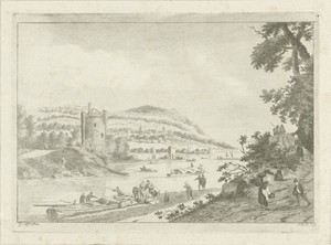 Bedrijvigheid in een rivierlandschap