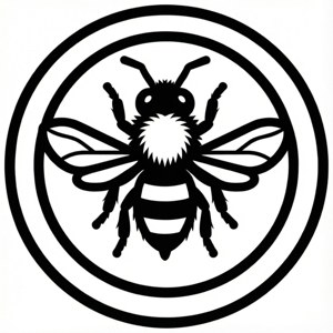 Bee Icon in Circle