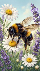 Bee in Spring Flowers