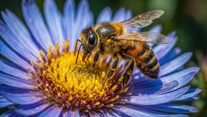 Bee on Blue Blossom