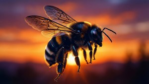 Bee Silhouette Sunset