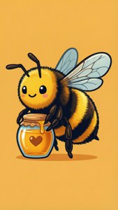 Bee with Honey Pot