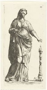 Beeld van een vrouw die wierook brandt