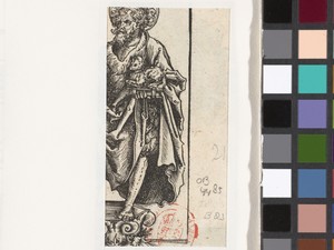 Beeld van Johannes de Doper met lam en boek