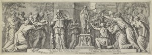 Beeld van Niobe aanbeden