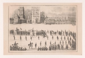 Begrafenisstoet van Andries Jan Jacob Baron des Tombe te Maastricht