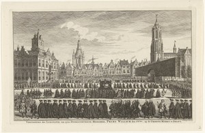 Begrafenisstoet van Willem IV te Delft, 1752