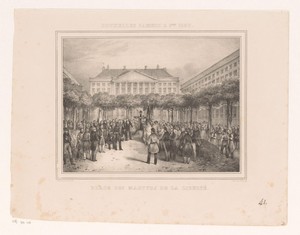 Begraven van doden op het Martelaarsplein te Brussel, 1830
