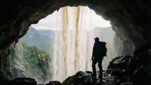 Behind Angel Falls Cave View