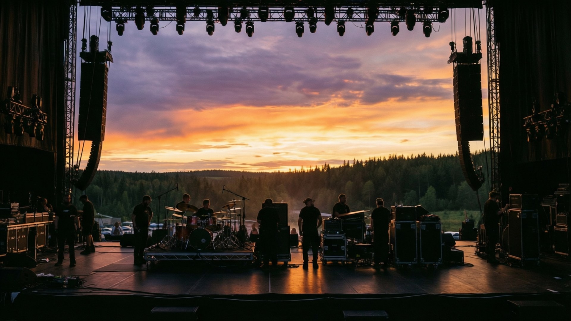 Behind the Stage Sunset by Wallpapers.art Studio