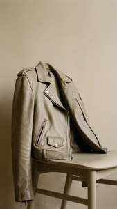 Beige Leather Jacket