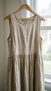 Beige Linen Dress