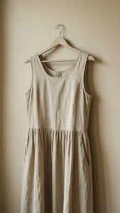 Beige Linen Dress