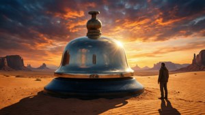 Bell in Desert Sunset