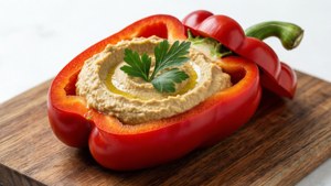 Bell Pepper Hummus Boat