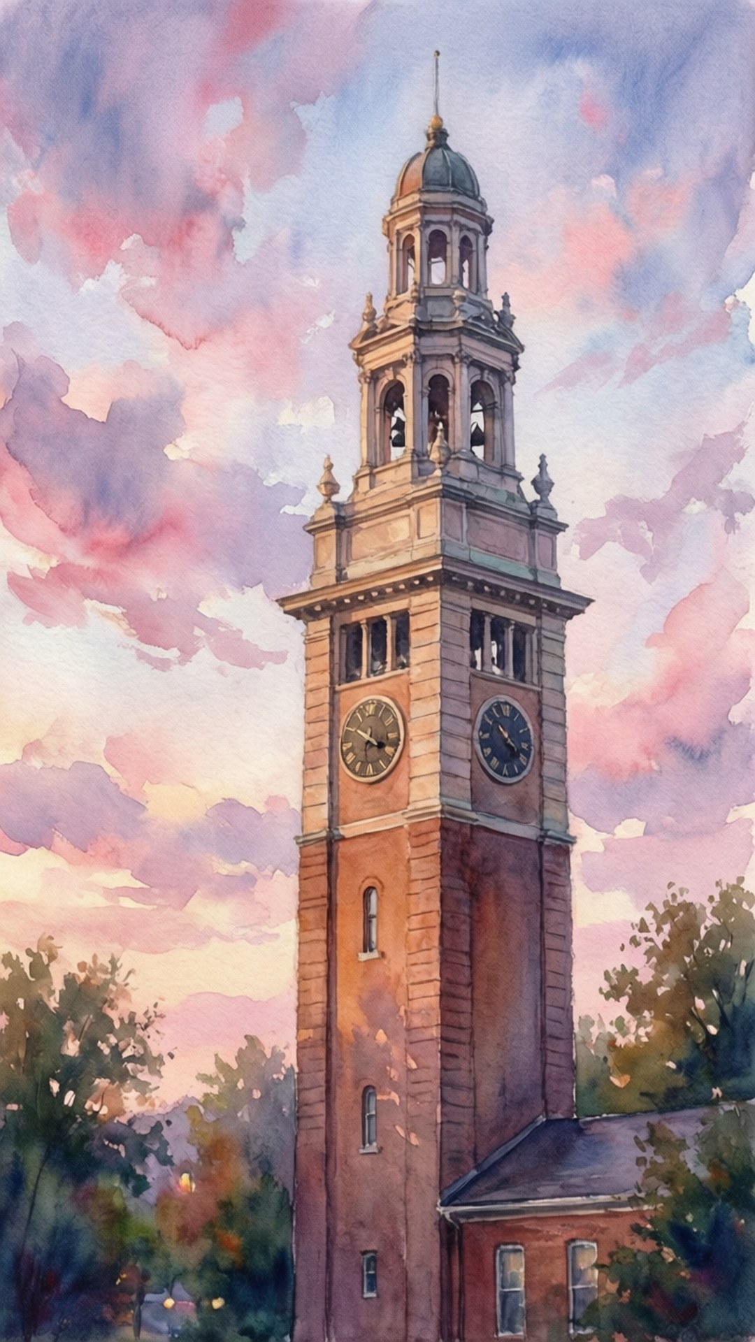 Bell Tower at Dusk by Wallpapers.art Studio