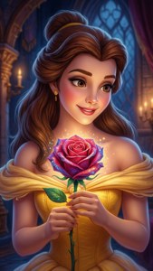Belle Holding the Rose