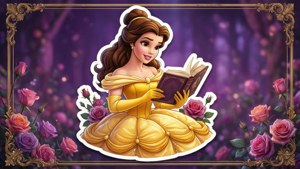 Belle Reading Sticker