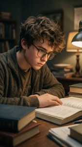 Ben Studying Hard