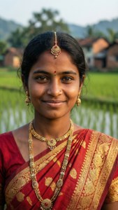Bengali Beauty in Red Sari