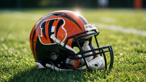 Bengals Helmet on Field