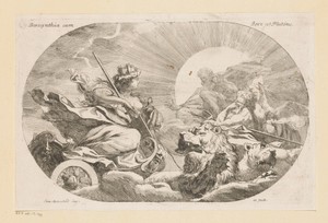 Berecynthia (Cybele) met Jupiter en Pluto