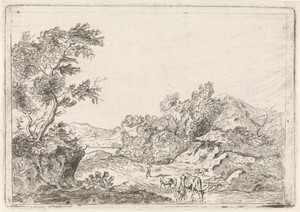 Bergachtig landschap met vee