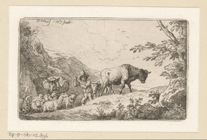 Berglandschap met een herder en zijn kudde